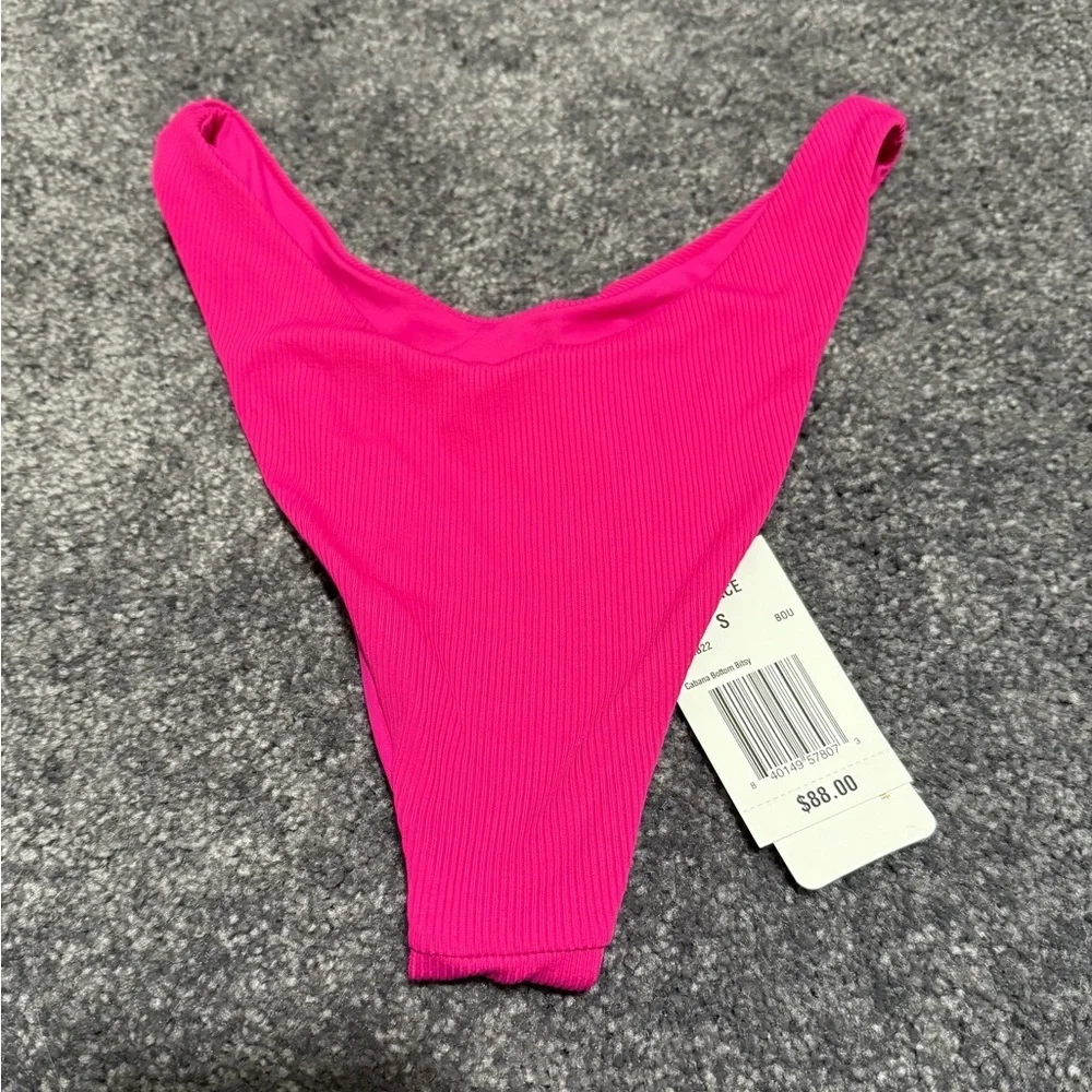 L*Space Hot Pink Cabana Bitsy Cut Bikini Bottom Women Small‎ NWT